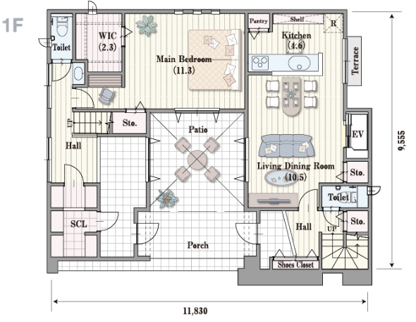 Model Plan4-間取1F